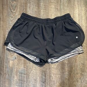 Avia Women's Charcoal and Gray Athletic Shorts